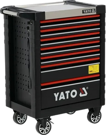 Шкаф-тележка для инструментов YATO с 7 ящиками, 985x 775x 465 мм, 2 ключа, 4 колеса с тормозами YT-09034 фото