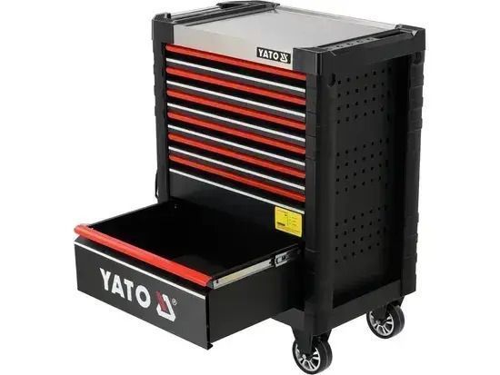 Шкаф-тележка для инструментов YATO с 7 ящиками, 985x 775x 465 мм, 2 ключа, 4 колеса с тормозами YT-09034 фото