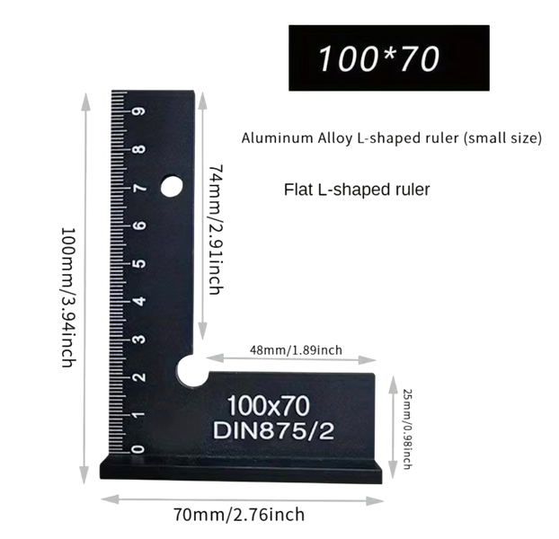Поверочный уголок 100х70 DIN 875/2 0569 фото