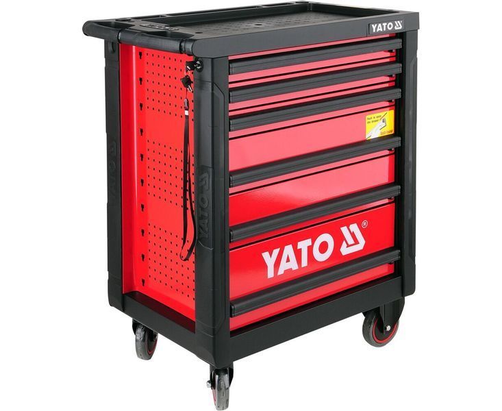 Шафа з інструментами YATO, на колесах, 6 шуфляд, 975x765x465 мм, набір 177 шт YT-5530 фото