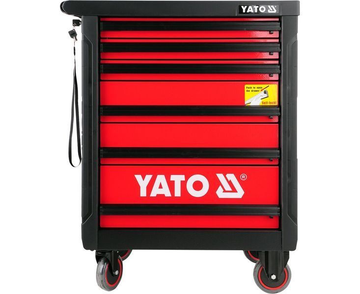 Шафа з інструментами YATO, на колесах, 6 шуфляд, 975x765x465 мм, набір 177 шт YT-5530 фото